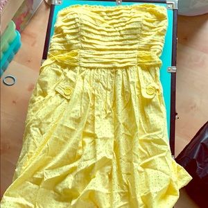 Girls Yellow Lace Dress